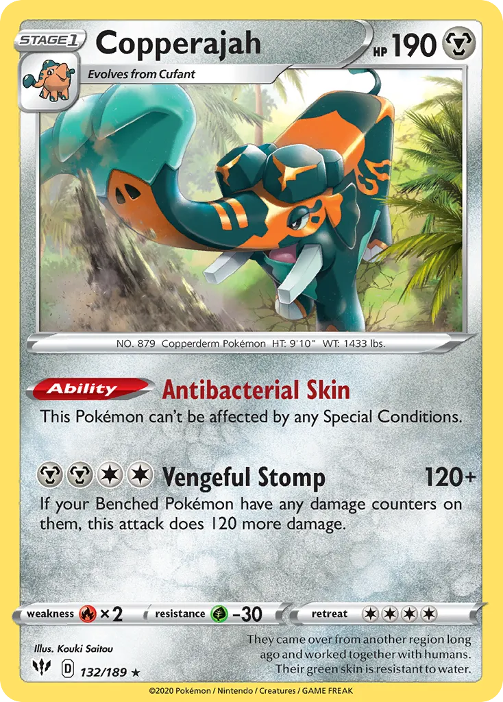 2020 Darkness Ablaze Copperajah #132/189 Rare Holo card image