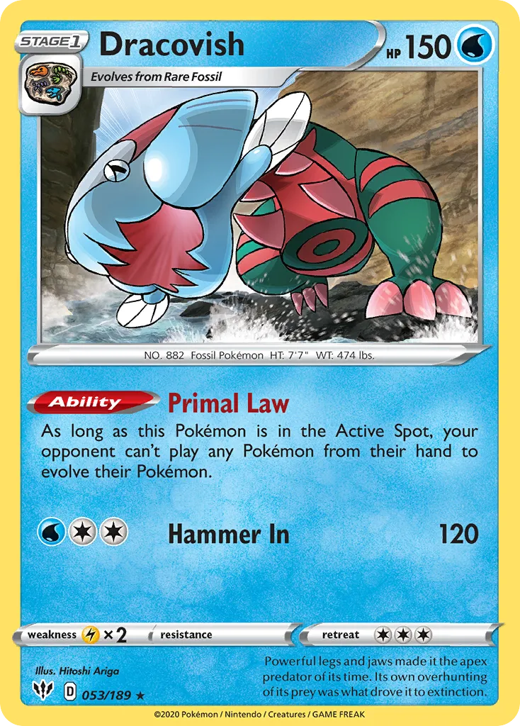 2020 Darkness Ablaze Dracovish #053/189 Rare Holo card image