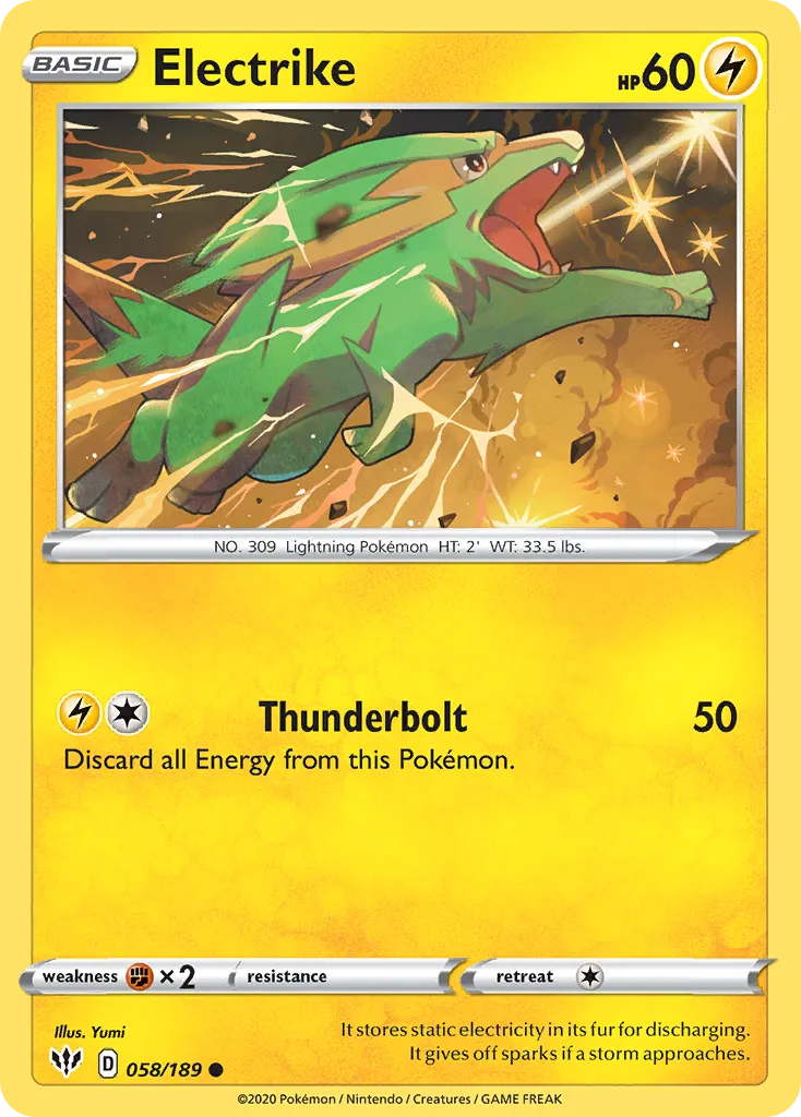 2020 Darkness Ablaze Electrike Common #058/189 Common card image