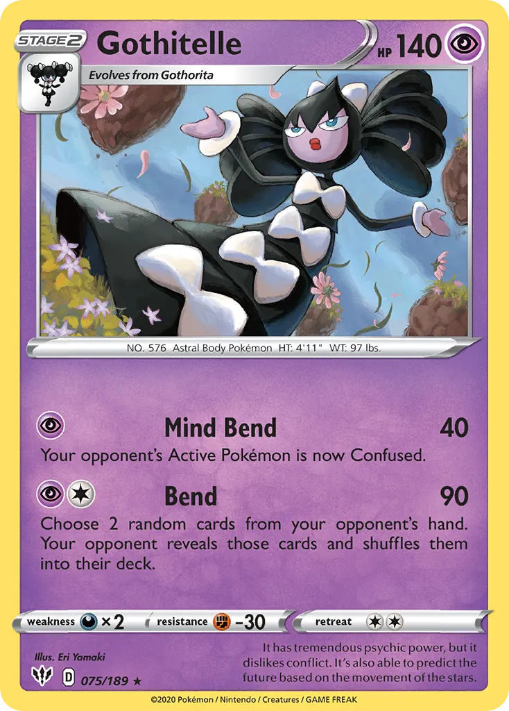 2020 Darkness Ablaze Gothitelle #075/189 Rare card image