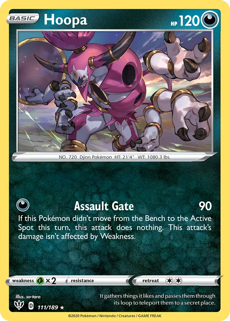 2020 Darkness Ablaze Hoopa #111/189 Rare Holo card image