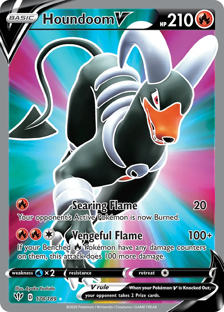 2020 Darkness Ablaze Houndoom V #178/189 Rare Ultra card image