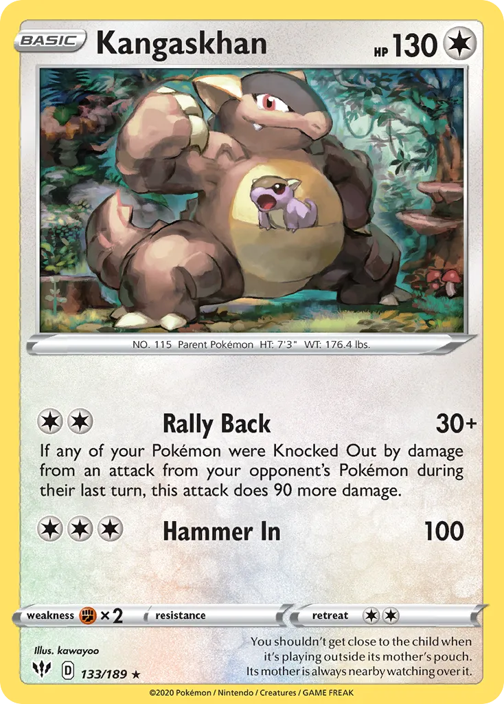 2020 Darkness Ablaze Kangaskhan #133/189 Rare Holo card image