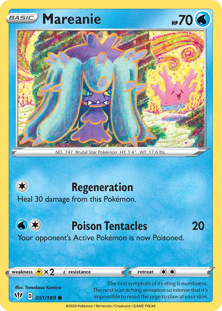 2020 Darkness Ablaze Mareanie Common #051/189 Common card image