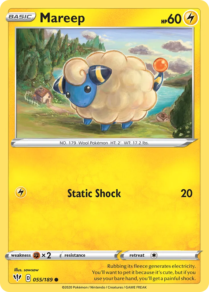2020 Darkness Ablaze Mareep Common #055/189 Common card image