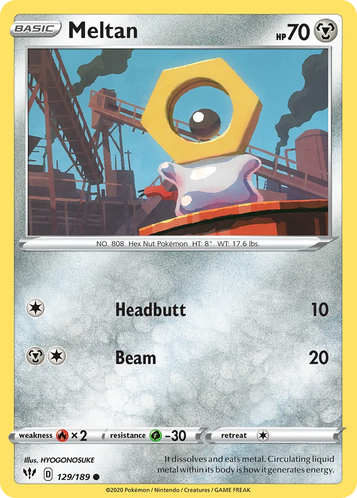 2020 Darkness Ablaze Meltan Common #129/189 Common card image
