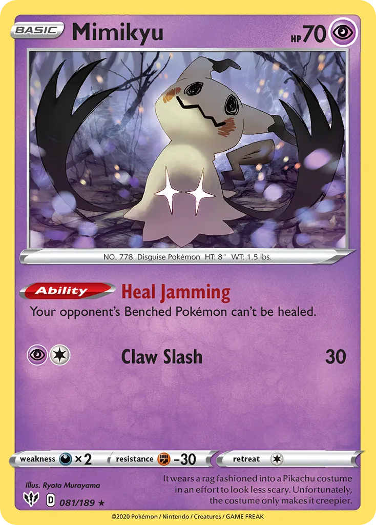 2020 Darkness Ablaze Mimikyu #081/189 Rare card image
