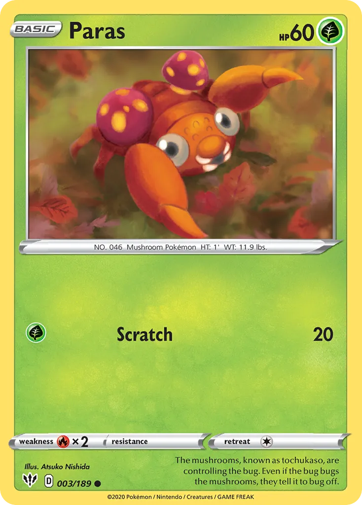 2020 Darkness Ablaze Paras Common #003/189 Common card image