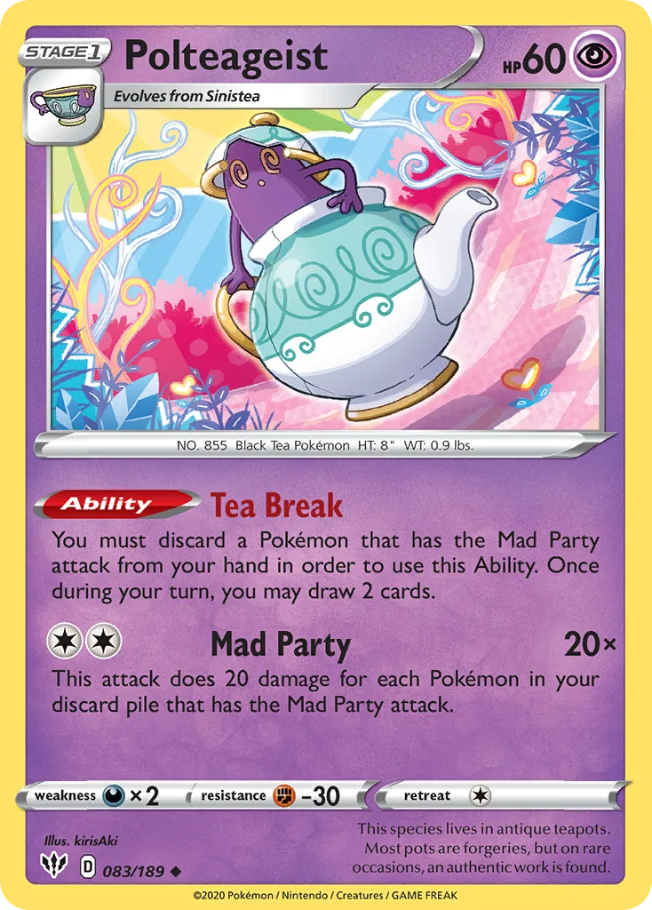 2020 Darkness Ablaze Polteageist #083/189 Uncommon card image