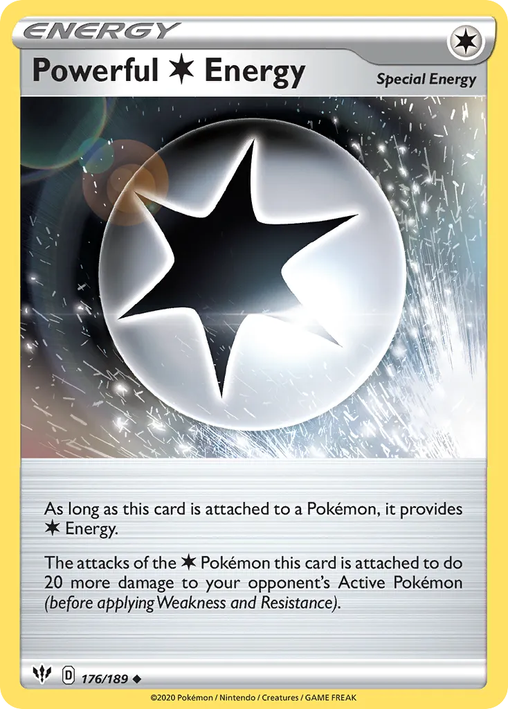 2020 Darkness Ablaze Powerful Colorless Energy #176/189 Uncommon card image