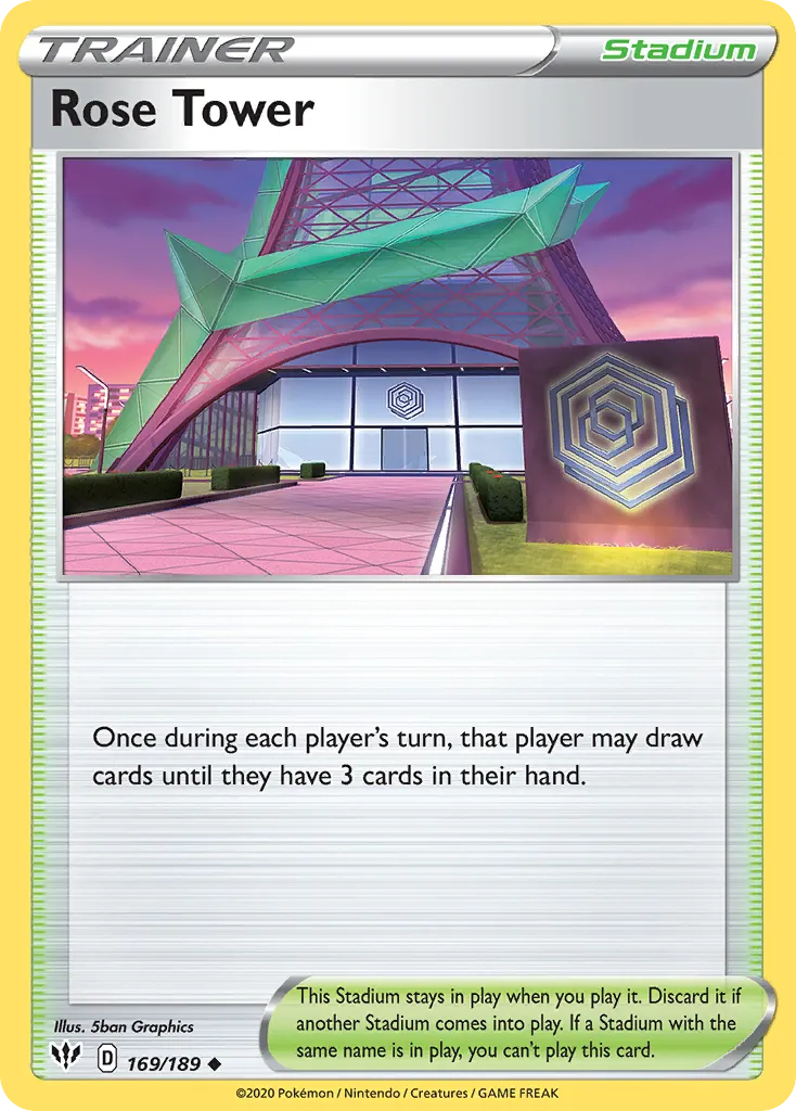 2020 Darkness Ablaze Rose Tower Uncommon #169/189 Uncommon card image