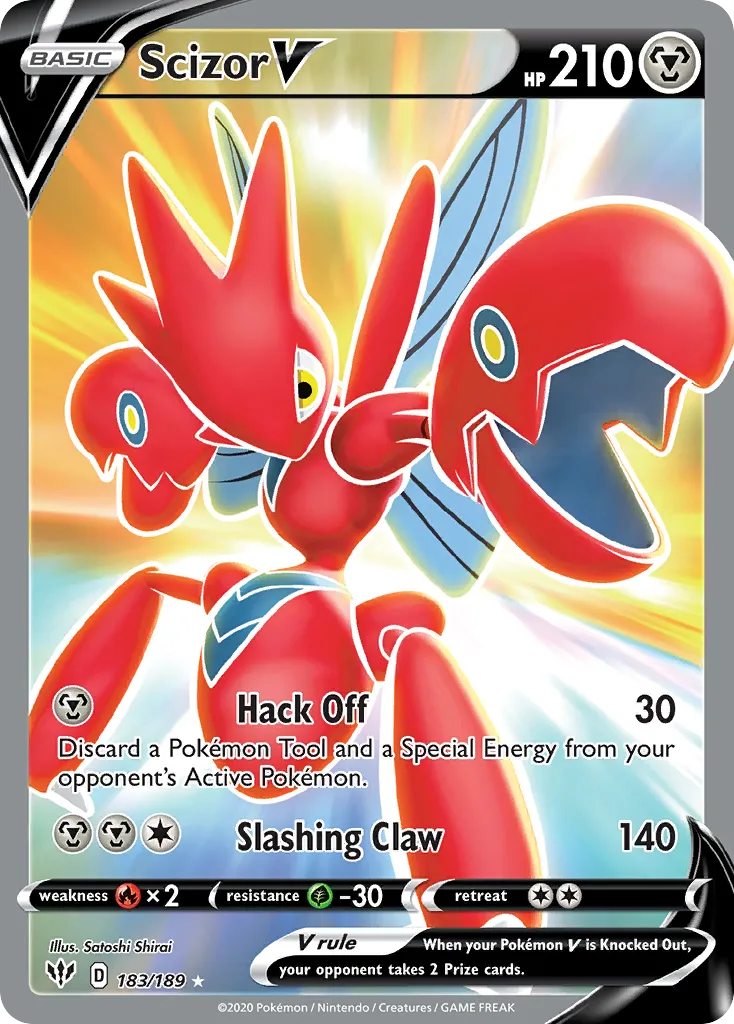 2020 Darkness Ablaze Scizor V #183/189 Rare Ultra card image