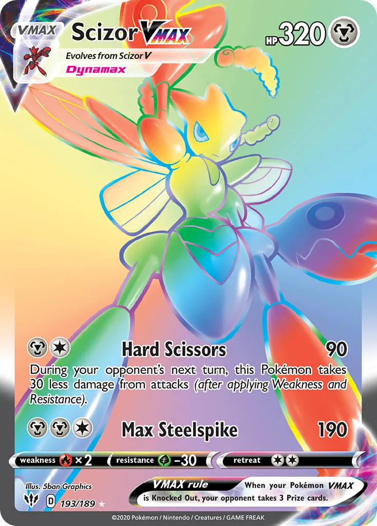 2020 Darkness Ablaze Scizor VMAX #119/189 Rare Holo VMAX card image