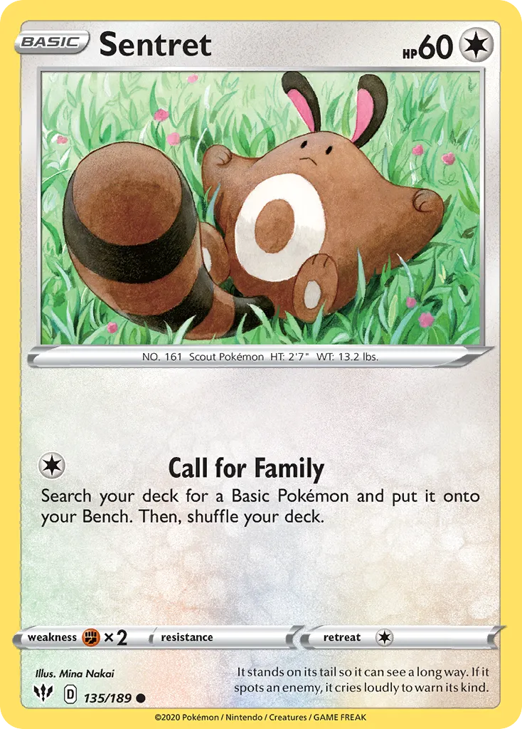 2020 Darkness Ablaze Sentret Common #135/189 Common card image