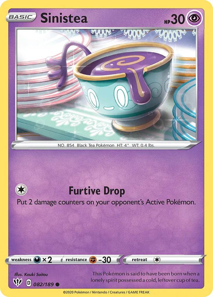 2020 Darkness Ablaze Sinistea Common #082/189 Common card image