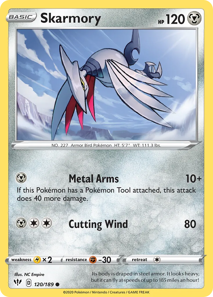 2020 Darkness Ablaze Skarmory Common #120/189 Common card image