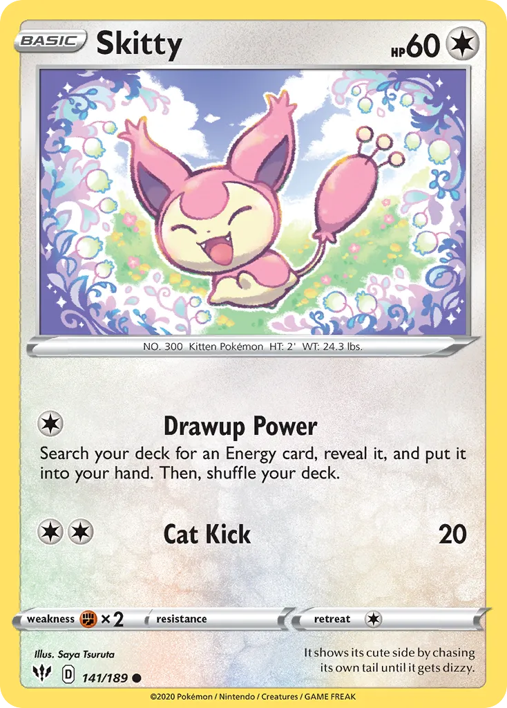 2020 Darkness Ablaze Skitty Common #141/189 Common card image
