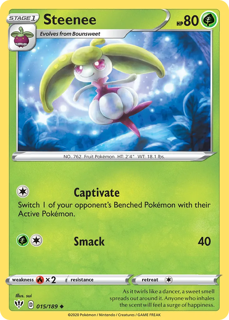 2020 Darkness Ablaze Steenee Uncommon #015/189 Uncommon card image