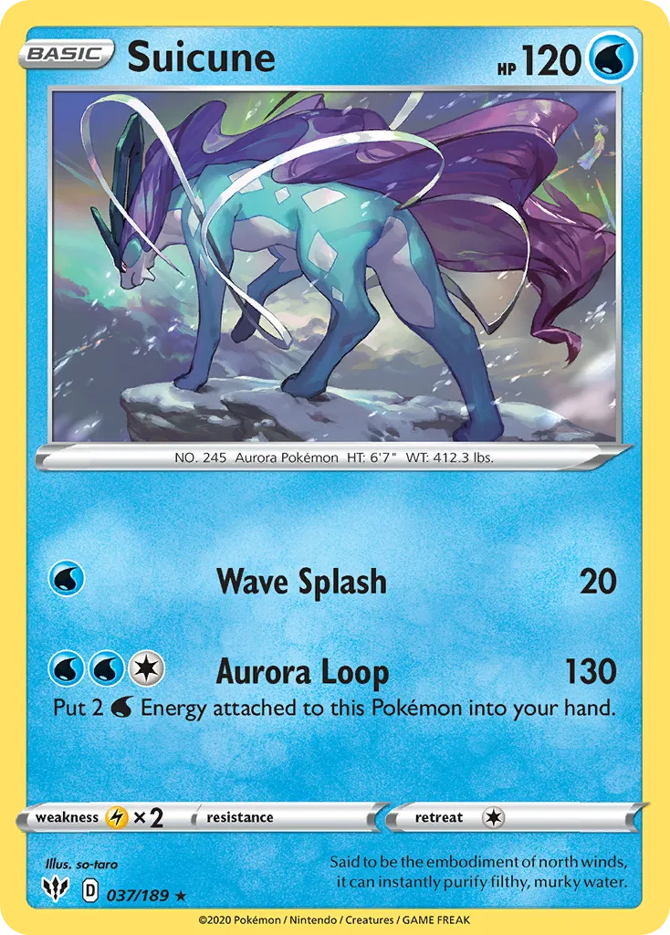 2020 Darkness Ablaze Suicune #037/189 Rare Holo card image