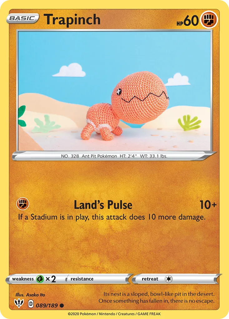 2020 Darkness Ablaze Trapinch Common #089/189 Common card image