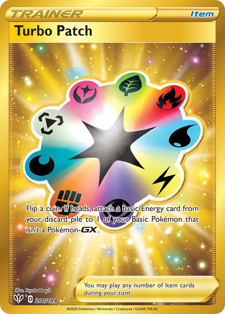 2020 Darkness Ablaze Turbo Patch #200/189 Rare Secret card image