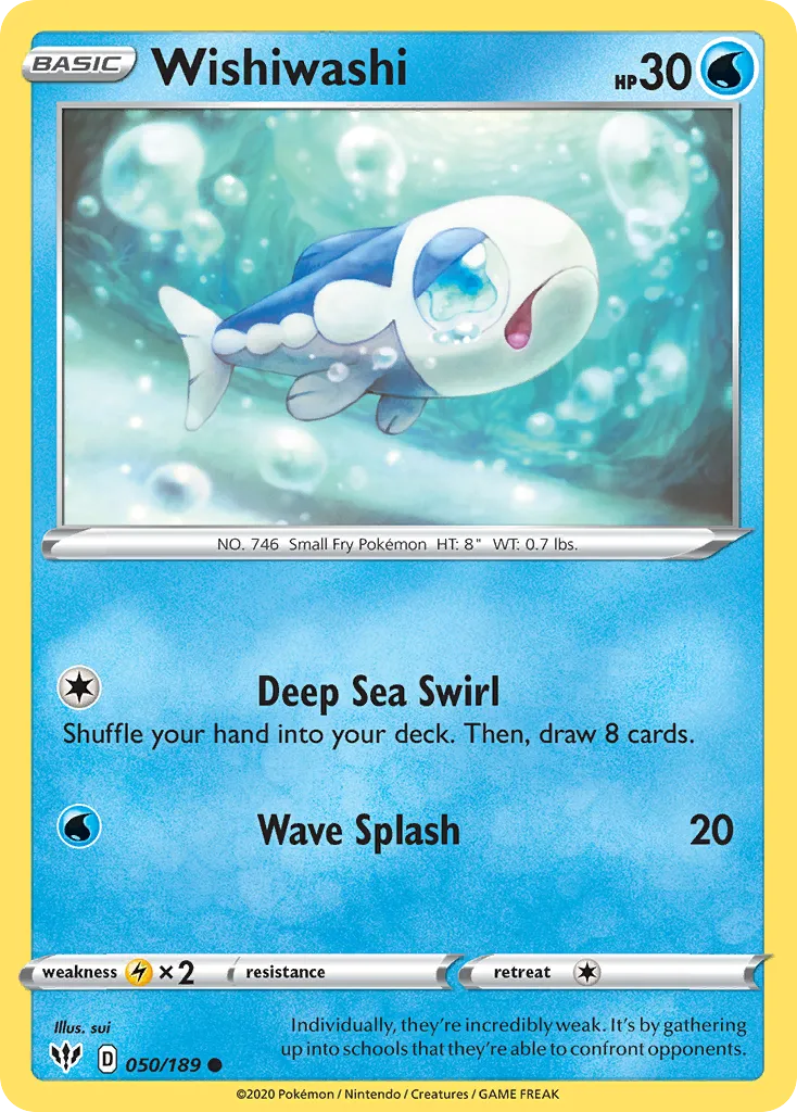 2020 Darkness Ablaze Wishiwashi #050/189 Common card image