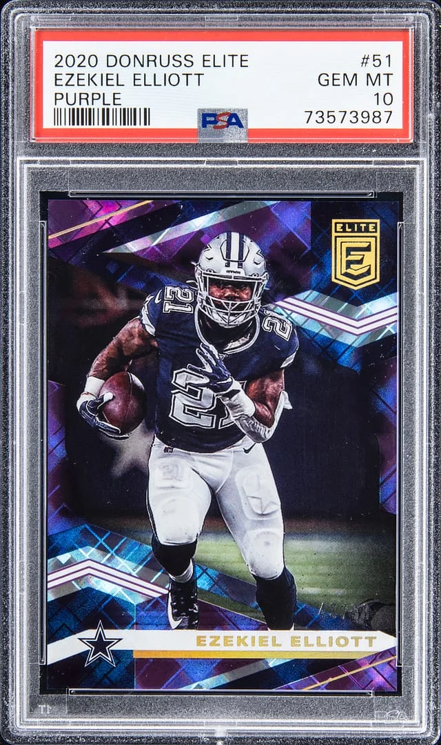 2020 Donruss Elite Ezekiel Elliott Purple #51 card image