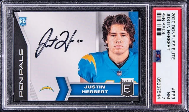 2020 Donruss Elite Justin Herbert Pen Pals #PP3 card image