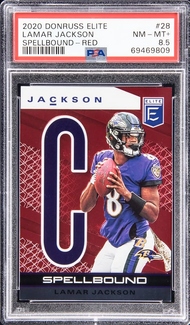 2020 Donruss Elite Lamar Jackson Spellbound - Red #28 card image