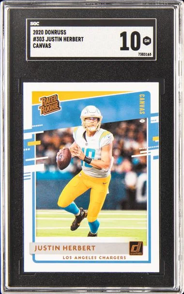 2020 Donruss Justin Herbert Canvas #303 card image