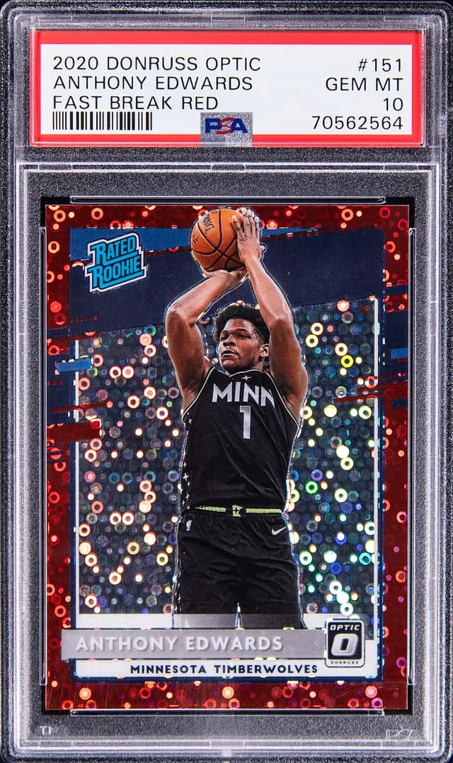 2020 Donruss Optic Anthony Edwards Fast Break Red #151 card image