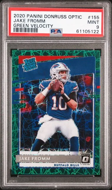 2020 Donruss Optic Jake Fromm Green Velocity #155 card image