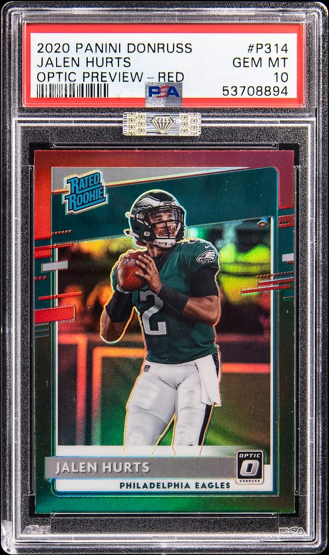 2020 Donruss Optic Jalen Hurts Preview Red #P-314 card image