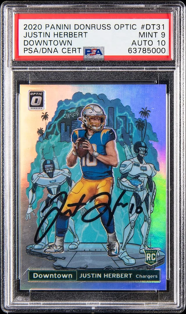 2020 Donruss Optic Justin Herbert Downtown #DT31 card image