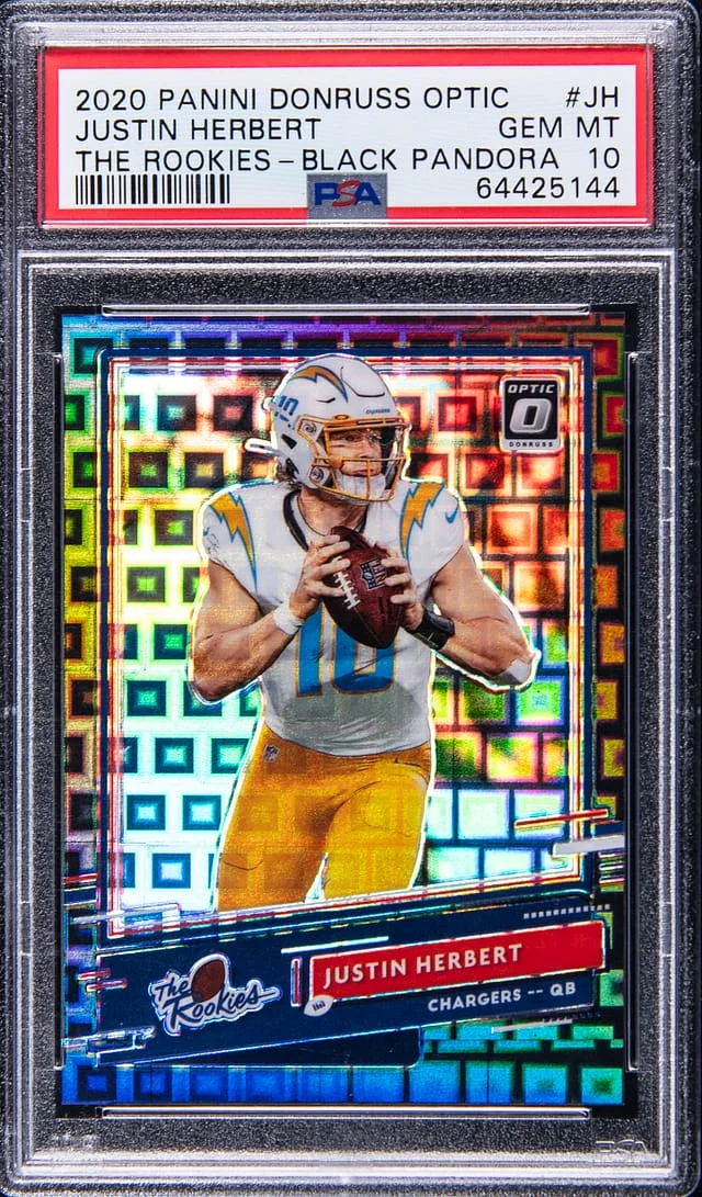 2020 Donruss Optic Justin Herbert The Rookies Black Pandora Prizm #TR-JH card image