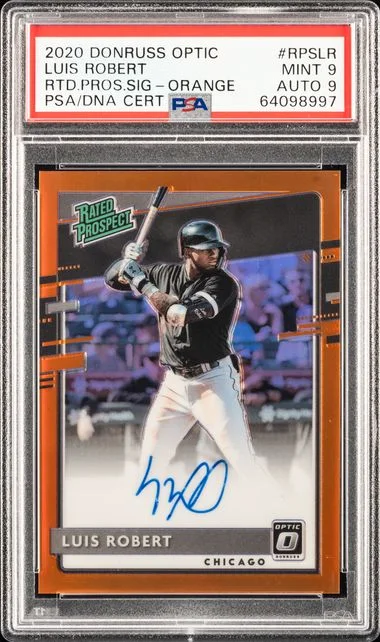 2020 Donruss Optic Luis Robert Rated Prospects Signature-Orange Rated Prospect #RPS-LR card image