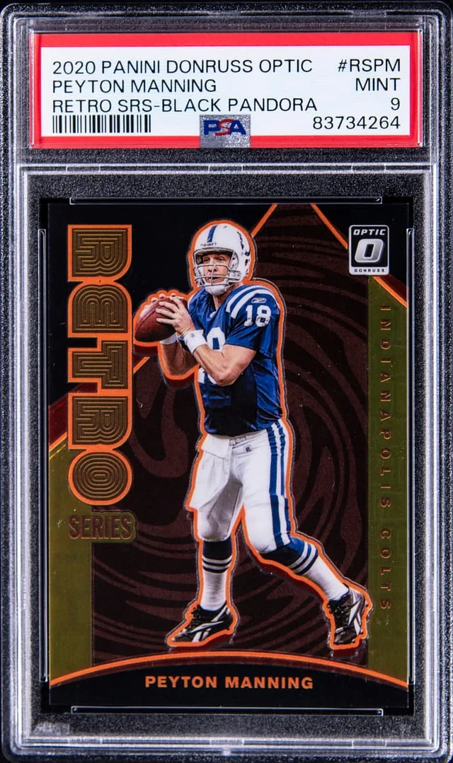 2020 Donruss Optic Peyton Manning Retro Series Black Pandora #RSPM card image