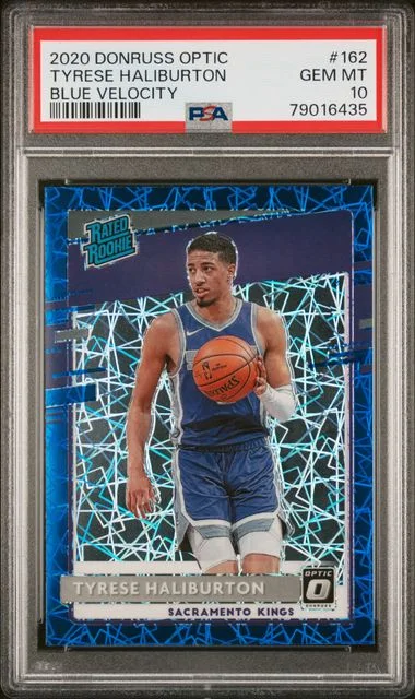 2020 Donruss Optic Tyrese Haliburton Blue Velocity #162 card image