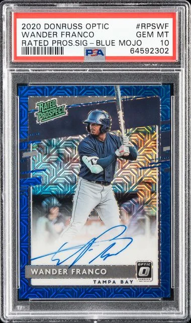 2020 Donruss Optic Wander Franco Rated Prospects Signature-Blue Mojo #RPS-WF card image