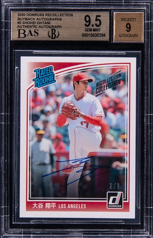 2020 Donruss Shohei Ohtani Recollection Buyback Autographs #2 card image