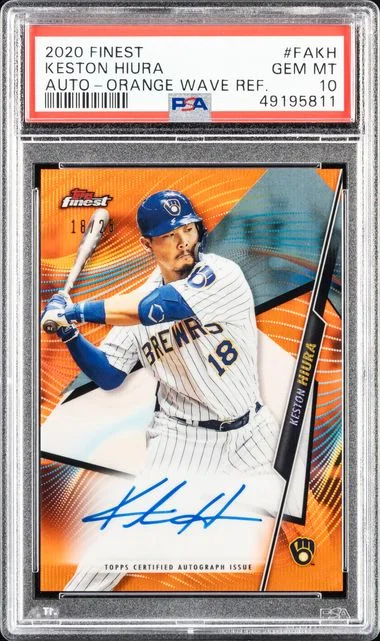 2020 Finest Keston Hiura Autographs Orange Wave Refractor #FAKH card image