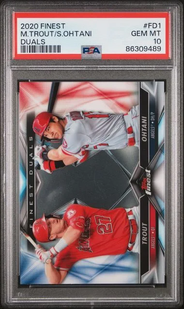 2020 Finest Mike Trout/Shohei Ohtani Duals #FD1 card image
