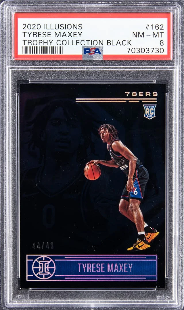 2020 Illusions Tyrese Maxey Trophy Collection Black #162 card image