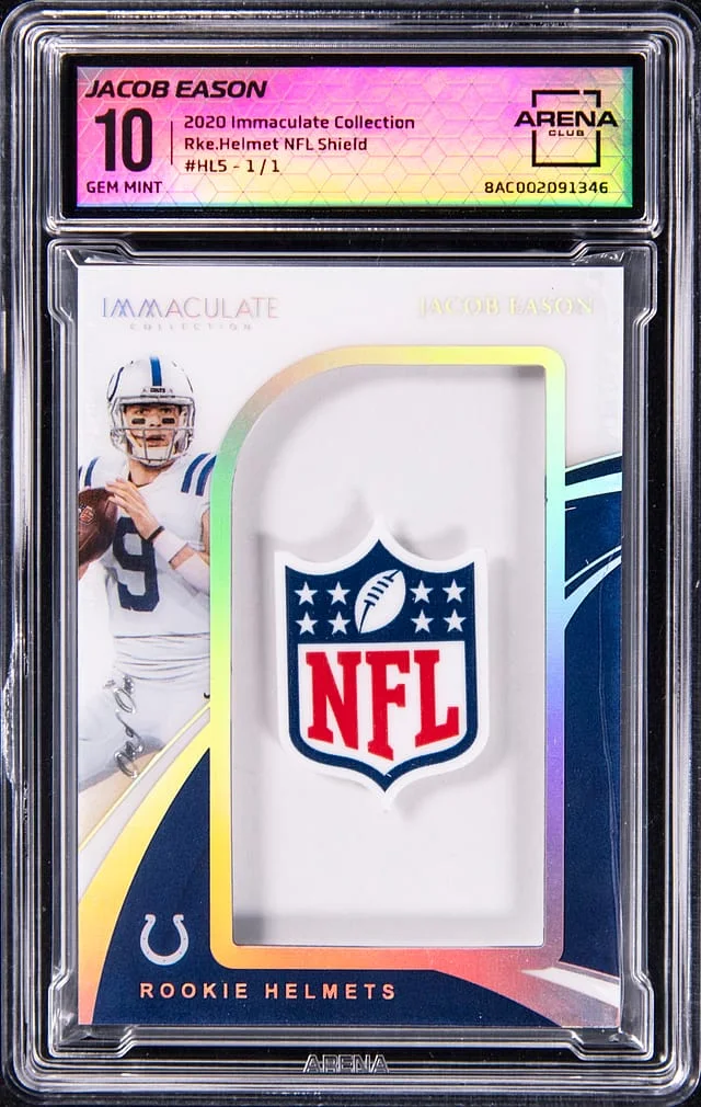 2020 Immaculate Jacob Eason Collection Helmet NFL Shield #HL5 card image