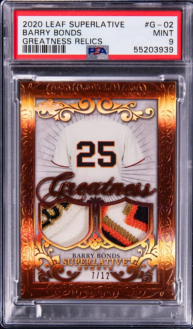 2020 Leaf Barry Bonds Superlative Greatness Relics #G-02 card image