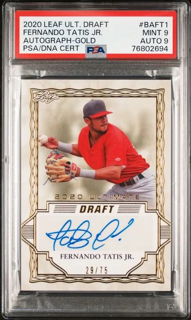 2020 Leaf Fernando Tatis Jr. Ultimate Draft Autographs Gold #BA-FT1 card image