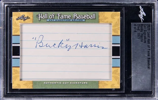 2020 Leaf Hall of Fame Baseball Bucky Harris Cut #no-number card image