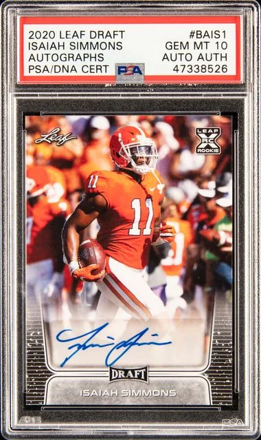 2020 Leaf Isaiah Simmons Draft Autographs #Bais1 card image