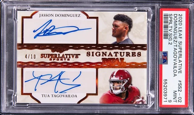 2020 Leaf Jasson Dominguez/Tua Tagovailoa Superlative Signatures Dual #SS2-02 card image