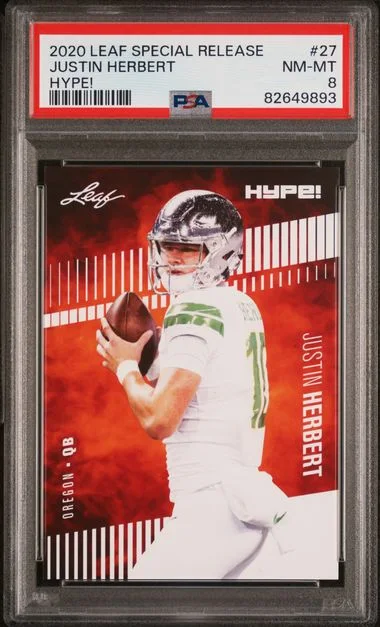 2020 Leaf Justin Herbert Special Release Hype! #27 card image